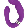 Двойной фиолетовый силиконовый вибромассажер Cosmo купить в секс шопе