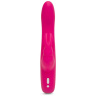 Розовый перезаряжаемый вибратор Rabbit Slimline Curve Rechargeable - 24 см. купить в секс шопе