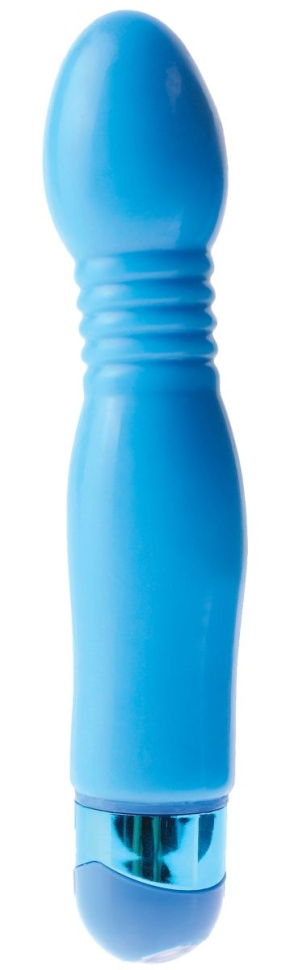 Голубой гибкий вибромассажер Powder Puff Massager - 17,1 см. купить в секс шопе