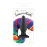 Чёрная анальная пробка с радужным хвостом Unicorn Tails Rainbow купить в секс шопе