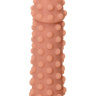 Телесная реалистичная насадка KOKOS Extreme Sleeve 02 с дополнительной стимуляцией - 12,7 см. купить в секс шопе
