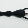 Черный силиконовый анальный вибростимулятор с ограничителем - 17,5 см. купить в секс шопе