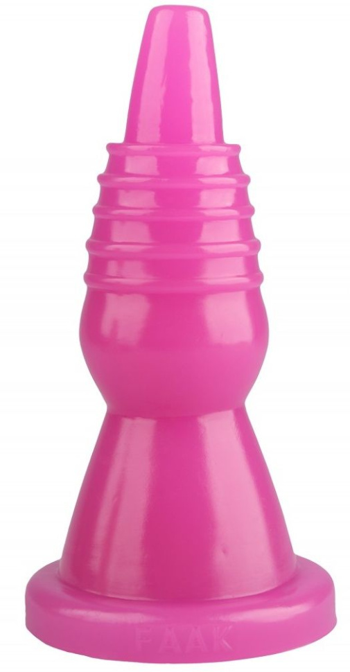 Розовая коническая рельефная втулка - 20 см. купить в секс шопе