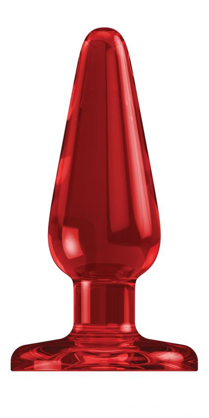 Красный акриловый анальный стимулятор Bottom Line - 10,5 см. купить в секс шопе