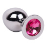 Большой стальной плаг с розовым кристаллом Pink Bubble Gum - 9,5 см. купить в секс шопе