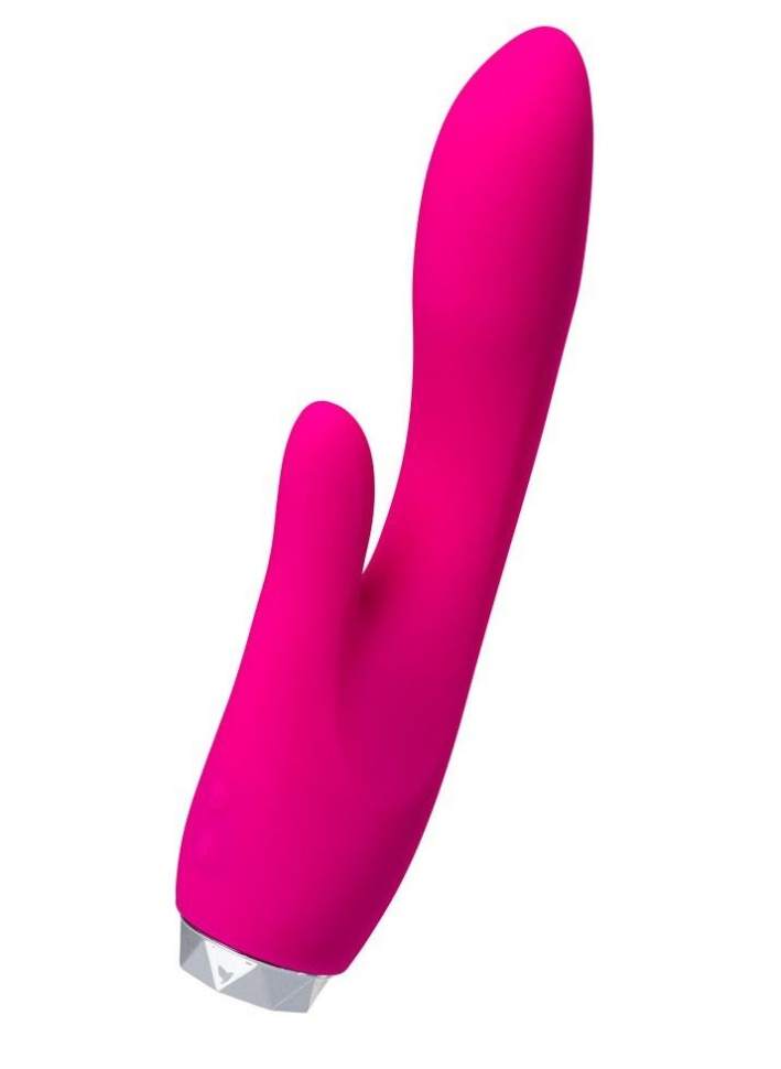 Розовый вибратор с клиторальным стимулятором L EROINA - 18 см. купить в секс шопе
