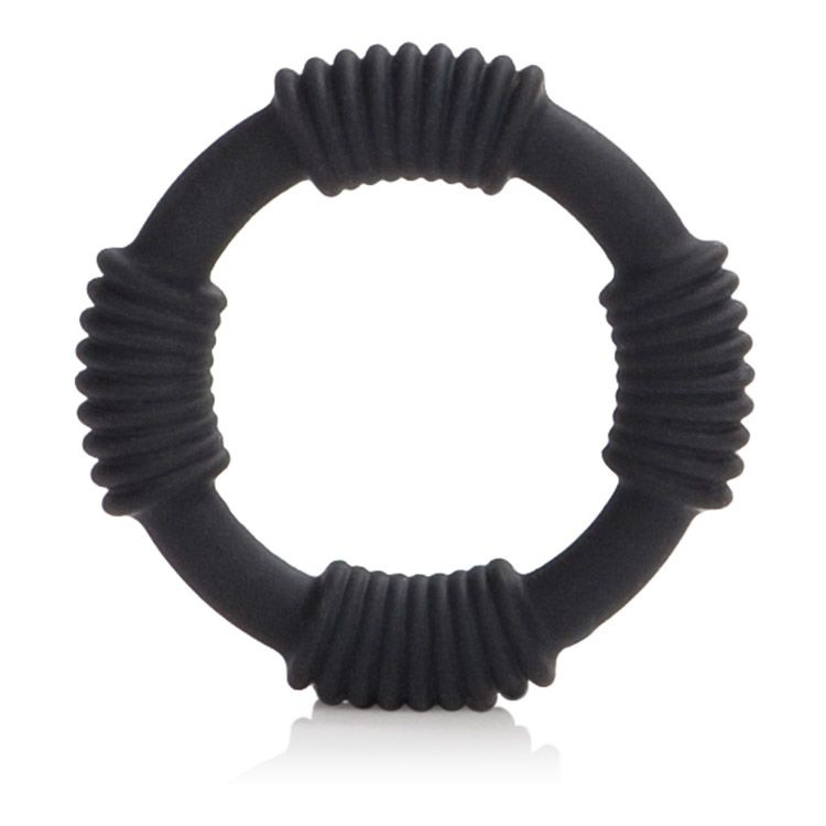 Чёрное эрекционное кольцо Adonis Silicone Rings Hercules купить в секс шопе