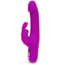 Фиолетовый перезаряжаемый вибратор Rabbit Slimline Curve Rechargeable - 24 см. купить в секс шопе