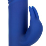 Синий вибратор-кролик с нагревом The Heated Silicone Thrusting G Rabbit - 21,5 см. купить в секс шопе