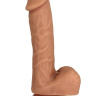 Телесный фаллоимитатор-реалистик на присоске с мошонкой - 18,5 см. купить в секс шопе