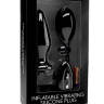 Чёрный анальный стимулятор с функцией расширения и вибрацией Inflatable Vibrating Silicone Plug - 12,2 см. купить в секс шопе