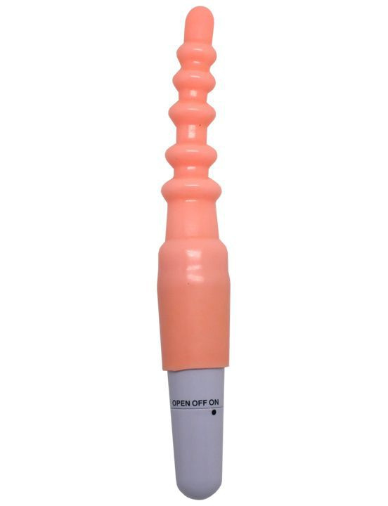 Телесный гелевый анальный вибратор - 20,5 см. купить в секс шопе