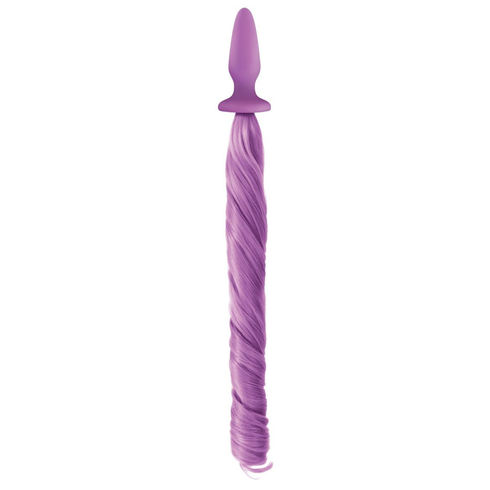Сиреневая анальная пробка с сиреневым хвостом Unicorn Tails Pastel Purple купить в секс шопе