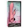 Розовый вибратор-ротатор Pasadena Player с клиторальным отростком - 21,5 см. купить в секс шопе