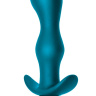 Бирюзовая фигурная анальная пробка с вибрацией Passion - 14 см. купить в секс шопе