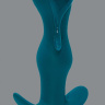 Бирюзовая фигурная анальная пробка с вибрацией Passion - 14 см. купить в секс шопе