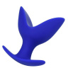 Синяя силиконовая расширяющая анальная втулка Bloom - 9,5 см. купить в секс шопе