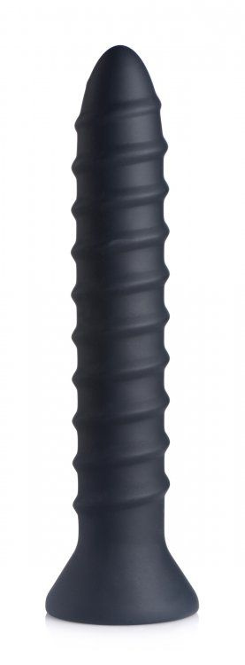 Черный спиралевидный вибромассажер Power Screw 10X Spiral Silicone Vibrator - 20,3 см. купить в секс шопе