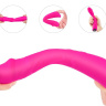 Ярко-розовый гибкий вибратор-реалистик - 21,3 см. купить в секс шопе