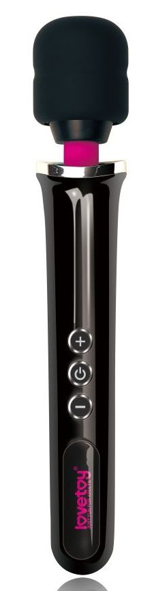 Черный вибростимулятор Training Master Ultra Powerful Rechargeable Body Wand - 30,5 см. купить в секс шопе