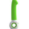Зелено-белый вибратор O-zone с изогнутой головкой купить в секс шопе