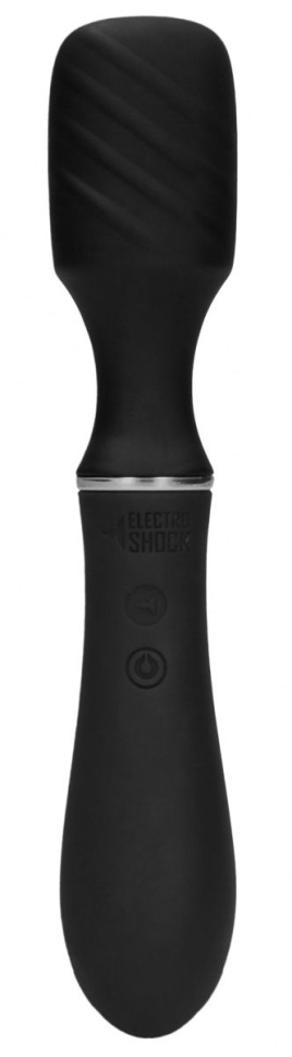 Черный универсальный вибратор с электростимуляцией Electro Vibrating Wand купить в секс шопе