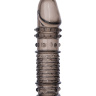 Дымчатая закрытая насадка ToyFa XLover с чешуйками и пупырышками - 13,5 см. купить в секс шопе