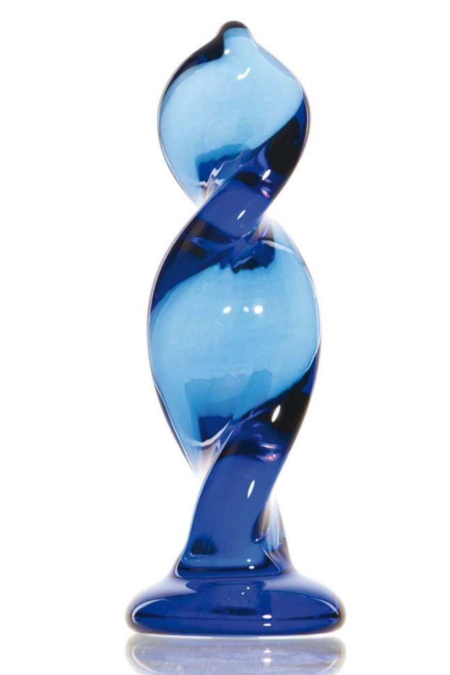 Синий стимулятор-спираль из стекла - 12,5 см. купить в секс шопе