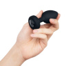 Черная анальная вибровтулка с кристаллом Vibrating Jewel Plug M/L - 10,5 см. купить в секс шопе