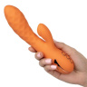 Оранжевый вибромассажер-кролик Newport Beach Babe с пульсирующим воздействием - 21,5 см. купить в секс шопе