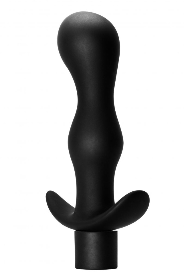 Черная фигурная анальная пробка с вибрацией Passion - 14 см. купить в секс шопе