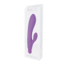 Фиолетовый вибратор с клиторальным пальчиком TINY RABBIT SILICONE - 15 см. купить в секс шопе
