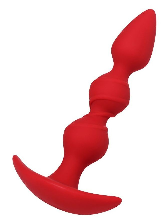 Красная силиконовая анальная втулка Trio - 16 см. купить в секс шопе