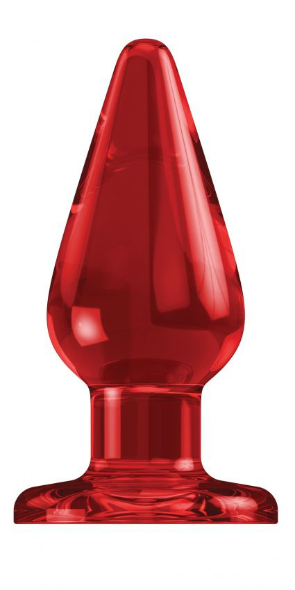 Красный акриловый анальный стимулятор Bottom Line Model 2 - 10,5 см. купить в секс шопе