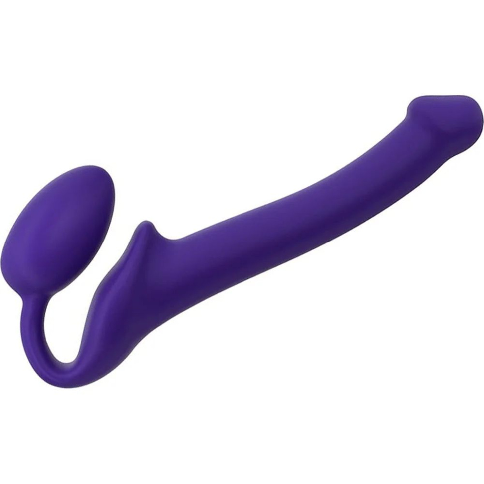 Фиолетовый безремневой страпон Silicone Bendable Strap-On - size S купить в секс шопе