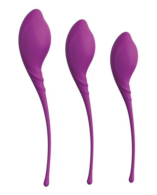 Набор из 3 фиолетовых вагинальных шариков PLEASURE BALLS   EGGS KEGEL EXERCISE SET купить в секс шопе