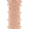 Удлиняющая телесная насадка на пенис с шишечками XLover - 18 см. купить в секс шопе