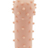 Удлиняющая телесная насадка на пенис с шишечками XLover - 18 см. купить в секс шопе