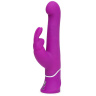 Фиолетовый вибратор с клиторальным стимулятором Beaded G-Spot Rechargeable Rabbit Vibrator - 24 см.  купить в секс шопе
