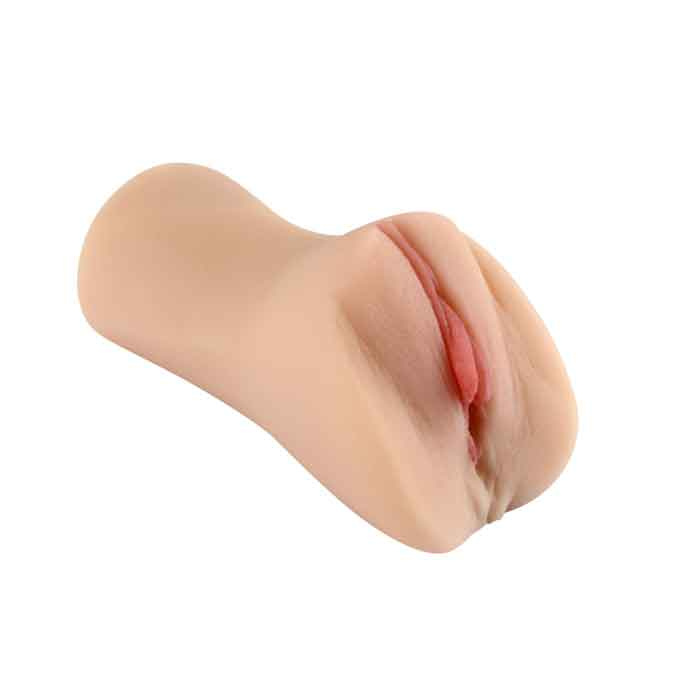 Телесный мастурбатор-вагина с пышными половыми губами купить в секс шопе