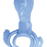 Голубое виброкольцо с клиторальным стимулятором  купить в секс шопе