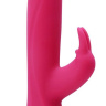 Розовый силиконовый вибратор с клиторальным отростком и 7 режимами вибрации - 21 см. купить в секс шопе