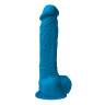 Голубой фаллоимитатор на присоске Pleasures 8 Dildo - 24,7 см. купить в секс шопе
