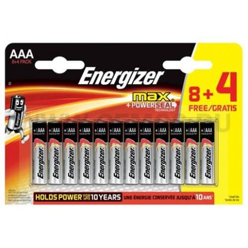 Батарейки Energizer Max E92/AAA 1.5V - 8+4 шт. купить в секс шопе