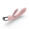 Нежно-розовый вибратор Alice с клиторальным стимулятором - 17 см. купить в секс шопе