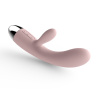 Нежно-розовый вибратор Alice с клиторальным стимулятором - 17 см. купить в секс шопе
