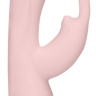 Розовый вибратор Juicy Rabbit со стимулятором клитора - 19,5 см. купить в секс шопе