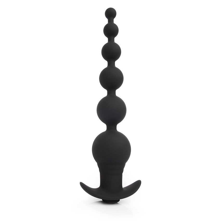 Черная анальная виброелочка TOWER - 20,7 см. купить в секс шопе