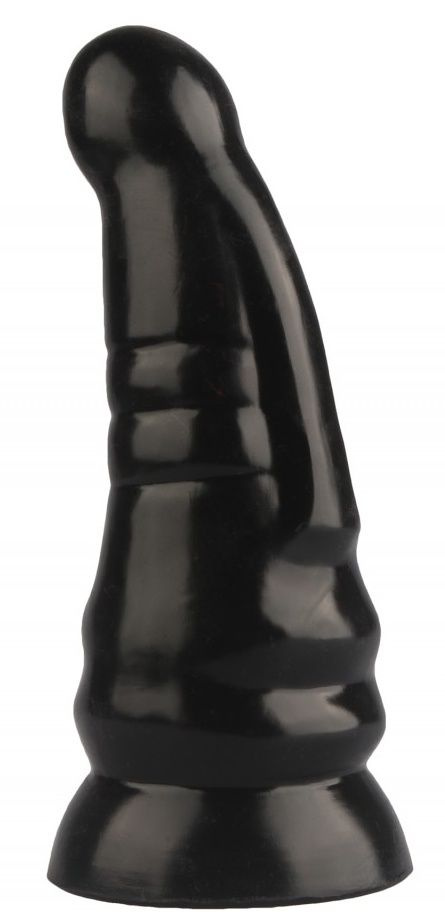 Черная анальная втулка с круглой головкой - 20 см.  купить в секс шопе