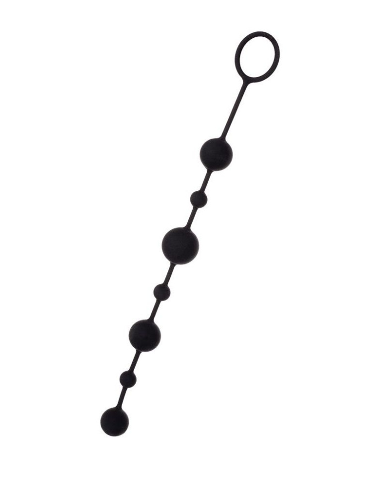 Черная анальная цепочка A-toys с шариками - 35,9 см. купить в секс шопе